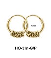 Silver Hoop Earrings with Rings HO-31n