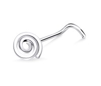 Circular Silver Curved Nose Stud NSKB-717