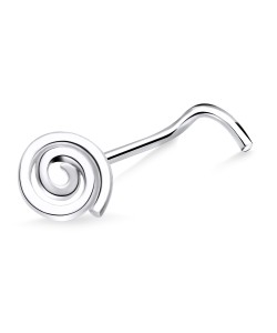 Circular Silver Curved Nose Stud NSKB-717