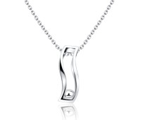 Necklace Silver Square Curve PE3D-05B