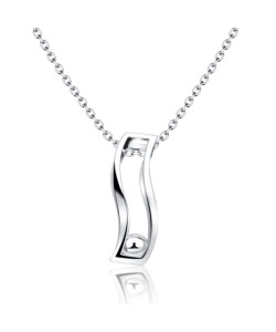 Necklace Silver Square Curve PE3D-05B