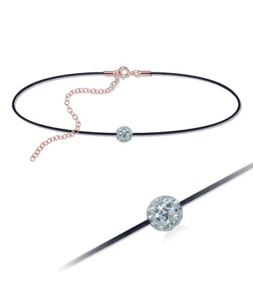 Rose Gold Plated Ferido Ball Chokers with Black Rope SPCK-148-RO-GP