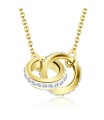 Double Circle Style Silver Necklace SPE-1281