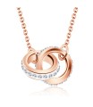 Double Circle Style Silver Necklace SPE-1281