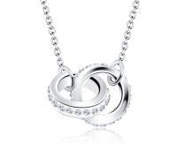 Double Circle Style Silver Necklace SPE-1281