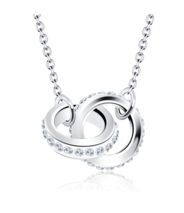 Double Circle Style Silver Necklace SPE-1281