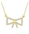Lovely CZ Bow Silver Necklace SPE-1292