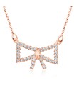 Lovely CZ Bow Silver Necklace SPE-1292