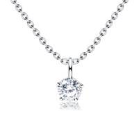 Beautiful CZ Crystal Silver Necklace SPE-1294-3.5