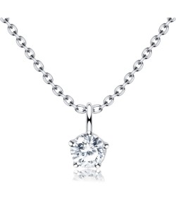Beautiful CZ Crystal Silver Necklace SPE-1294-3.5