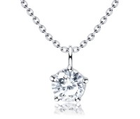 Beautiful Crystal Shape Silver Necklace SPE-1294-5