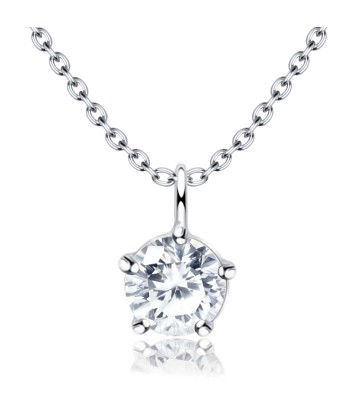 Beautiful Crystal Shape Silver Necklace SPE-1294-5