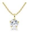Beautiful Crystal Shape Silver Necklace SPE-1294-5