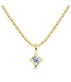 Beautiful Crystal Shape Silver Necklace SPE-1295-2