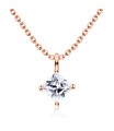 Crystal Triangle Shaped Silver NecklaceSPE-1296-4