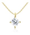 Beautiful Crystal Shape Silver Necklace SPE-1296-5