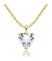 Beautiful Crystal Heart Necklace Silver SPE-1297-5