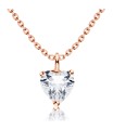 Beautiful Crystal Heart Necklace Silver SPE-1297-5