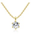 Beautiful CZ Crystal Silver Necklace SPE-1298-4