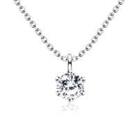 Beautiful CZ Crystal Silver Necklace SPE-1298-4