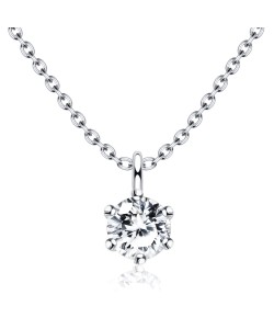 Beautiful CZ Crystal Silver Necklace SPE-1298-4