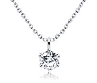 Beautiful CZ Crystal Silver Necklace SPE-1298-4.5