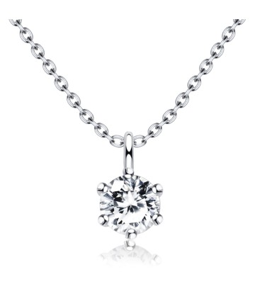 Beautiful CZ Crystal Silver Necklace SPE-1298-4.5