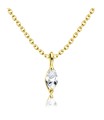 Beautiful Shiny Gems Silver Necklace SPE-1300-2.5x5