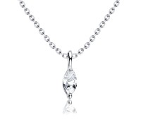 Beautiful Shiny Gems Silver Necklace SPE-1300-2.5x5
