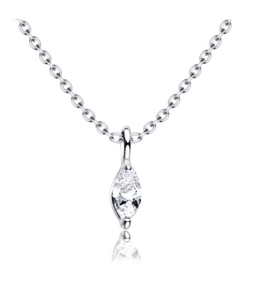 Beautiful Shiny Gems Silver Necklace SPE-1300-2.5x5