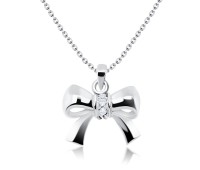 Pretty Bow Silver Necklace SPE-1365