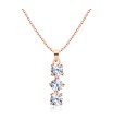 Gorgeous Three Crystal Silver Necklace SPE-1366