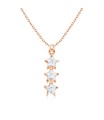Three Crystal Star Silver Necklace SPE-1371