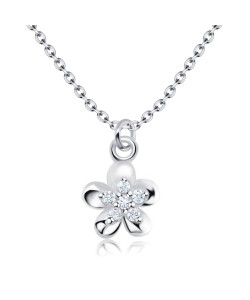 Little Flower Shape Silver Necklace SPE-1372