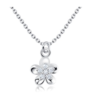 Little Flower Shape Silver Necklace SPE-1372