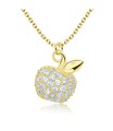 Apple with Crystals Silver Necklace SPE-1373