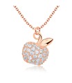 Apple with Crystals Silver Necklace SPE-1373