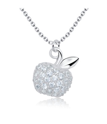Apple with Crystals Silver Necklace SPE-1373