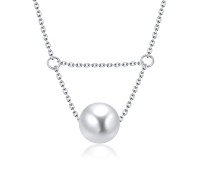 Unique Hanging Pearls Silver Necklace SPE-1379-8