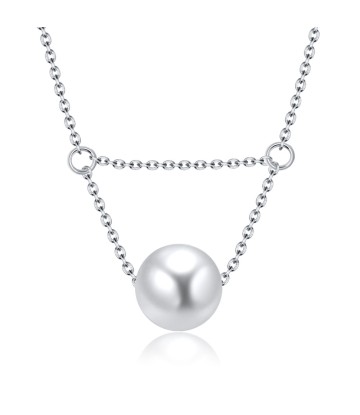 Unique Hanging Pearls Silver Necklace SPE-1379-8