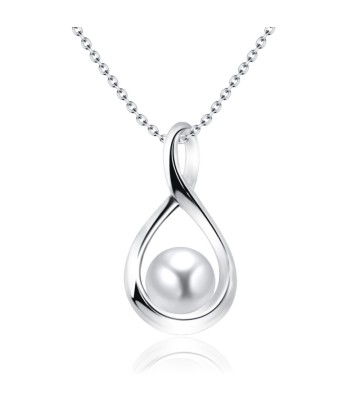 Beautiful Pearly Shaped Silver Necklace SPE-1385