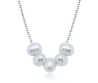 Cute Pearl Silver Necklace SPE-1387