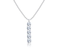 Beautiful Shining Gems Silver Necklace SPE-1412