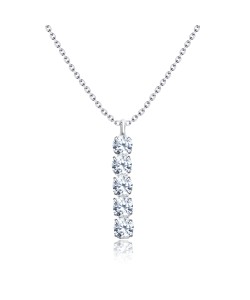 Beautiful Shining Gems Silver Necklace SPE-1412