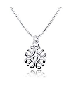 Snowflake Pattern Silver Necklace SPE-1424