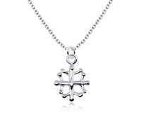 Snowflake Shaped Silver Necklace SPE-1426n