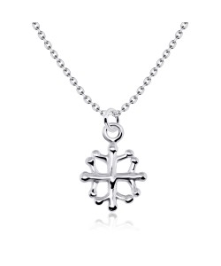 Snowflake Shaped Silver Necklace SPE-1426n