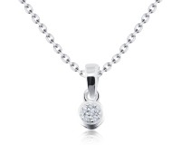 Lovely Round Crystal Silver Necklace SPE-1428
