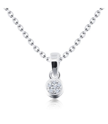 Lovely Round Crystal Silver Necklace SPE-1428