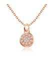 Circle Flat with Crystal Silver Necklace SPE-1429